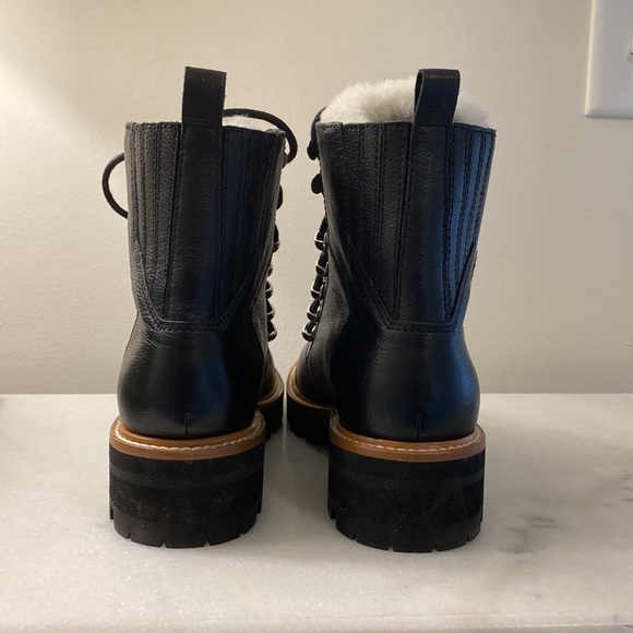 NEW- Marc Fisher Izzie Genuine Shearling Lace-Up Boot - NWT - Picture 4 of 6